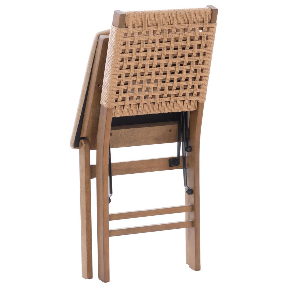 Linon Home Decor Norwich Woven Folding Chair in Natural, , large