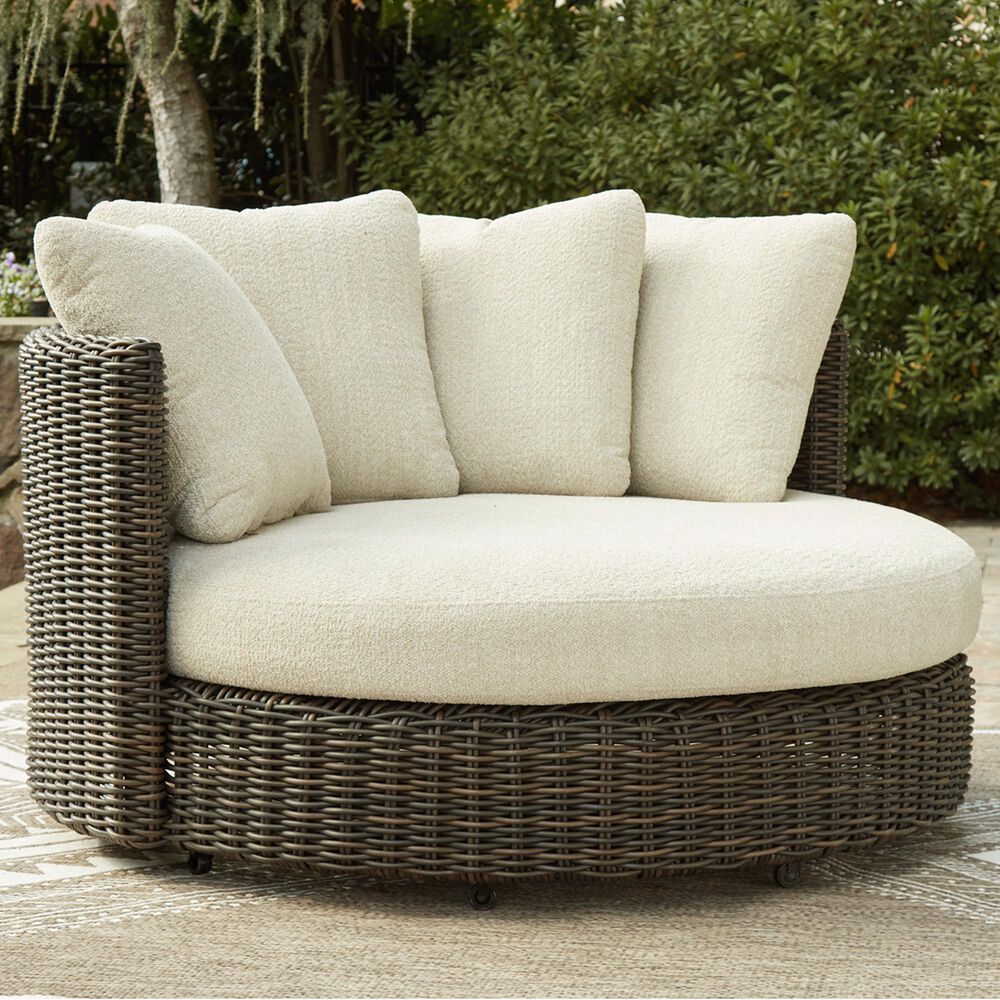 Ashley Kimora Swivel Lounge Chair in Beige, , large