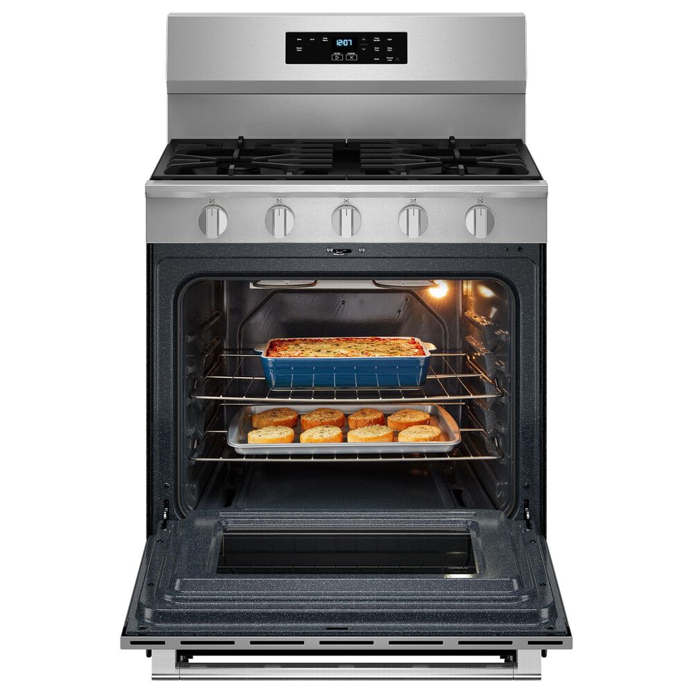 Maytag 5.0 Cu. Ft. Freestanding Gas Range with Steam Clean in Stainless Steel, , large