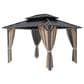 HOMLUX 10" x 12" Patio Hardtop Gazebo with Aluminum Posts in Khaki, , large