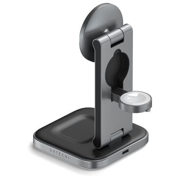 Satechi 3-in-1 Foldable Qi2 Wireless Charging Stand in Space Gray, , large