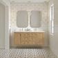 James Martin Vanities Laurent 60" Double Bathroom Vanity in Light Natural Oak with Single Hole 3 cm White Zeus Quartz Top and Rectangular Sinks, , large
