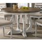 HOMLUX 47"W Round Contemporary Dining Table with Cross Base, in Walnut Top & Off-White Base, , large