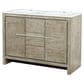 Lexora Home Lafarre 48" Double Bathroom Vanity in Rustic Acacia with 2 cm White Quartz Top and Rectangular Sinks, , large