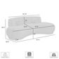 Blue River Oakland Stationary 3-Seater Sofa in Ivory Velvet, , large