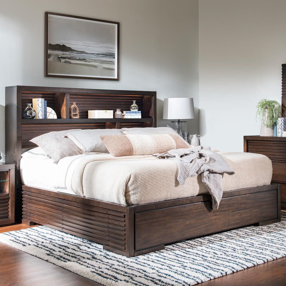 Legacy Classic Architect Queen Single Side Storage Bed in Onyx Brown, , large