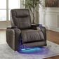 Ashley Schooner Rocks Power Recliner with Adjustable Headrest in Umber, , large
