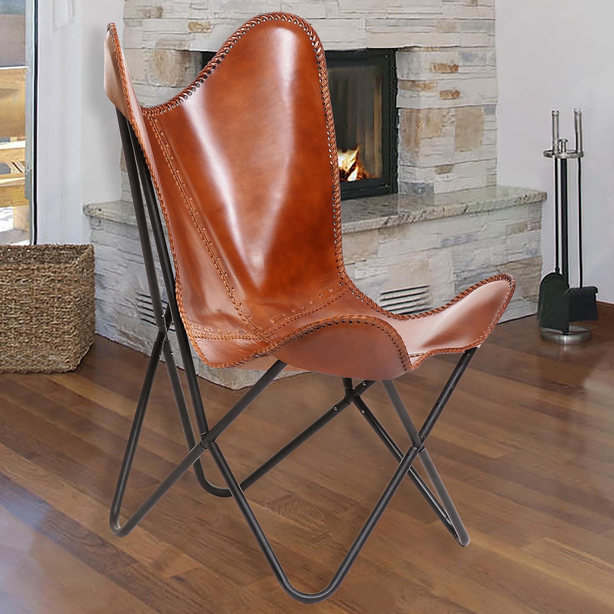 Carolina Chair and Table Monroe Butterfly Chair in Brown and Black