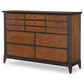 St Claire Home Fenmore 9-Drawer Dresser in Mocha and Distressed Cherry, , large