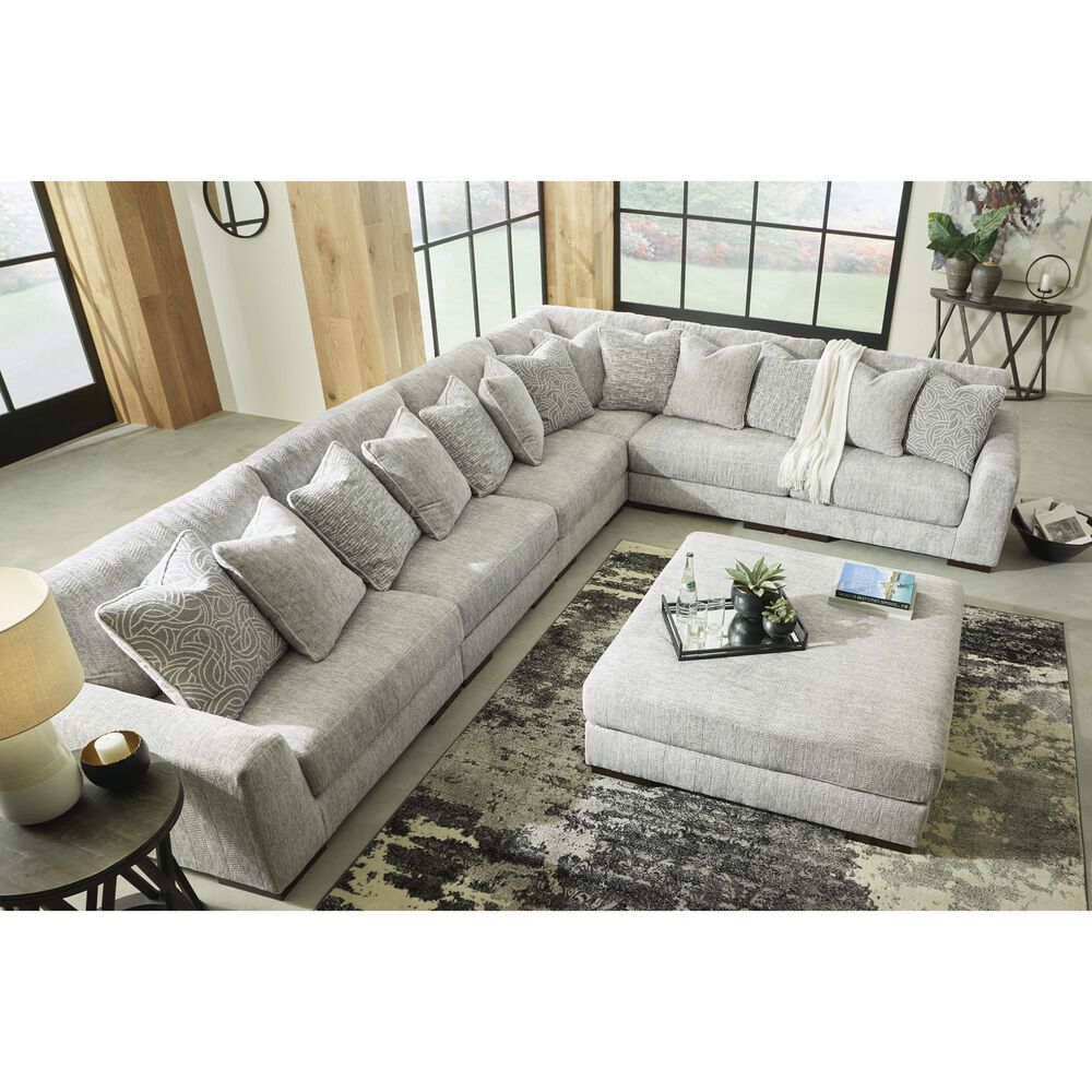 Ashley Regent Park Oversized Accent Ottoman in Pewter, , large