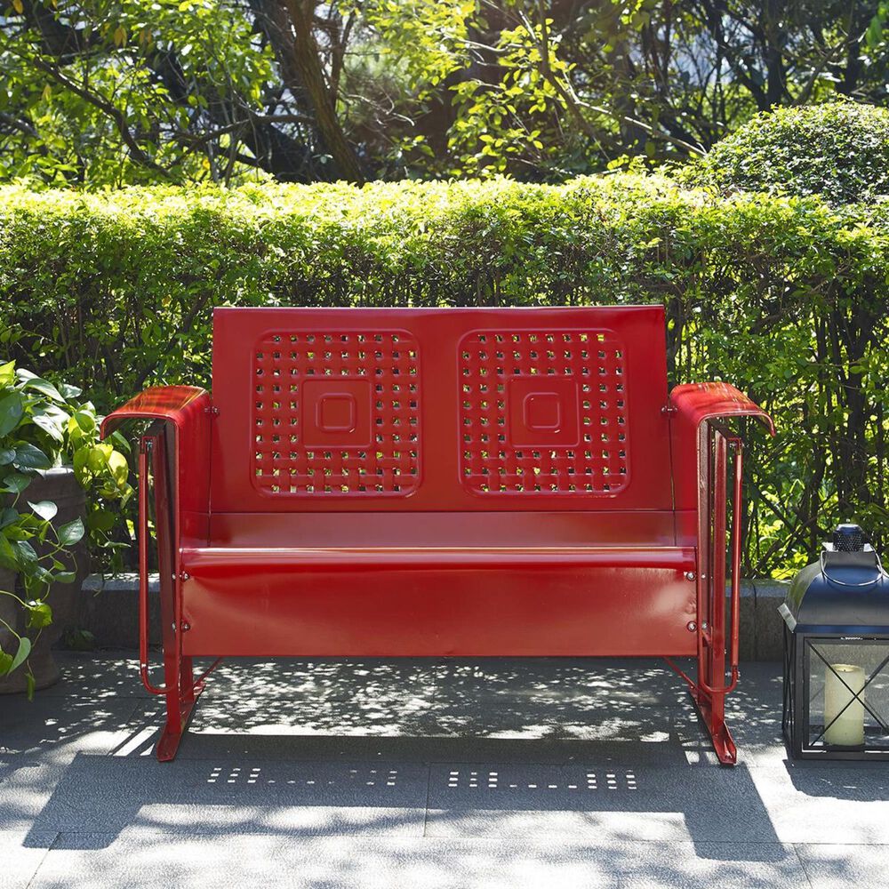 Crosley Furniture Bates Loveseat Glider in Red NFM