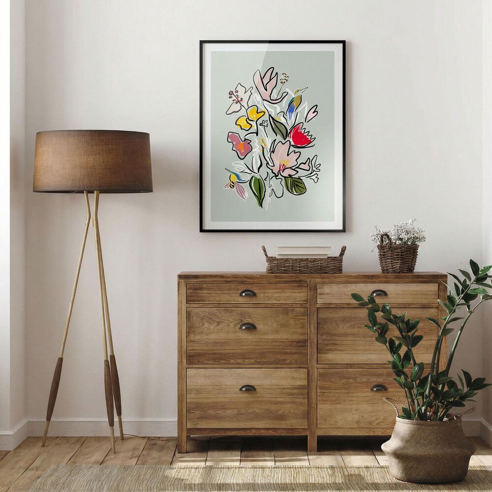 HOMLUX 24" x 18" Floral Bouquet Canvas Art in Multicolor, , large