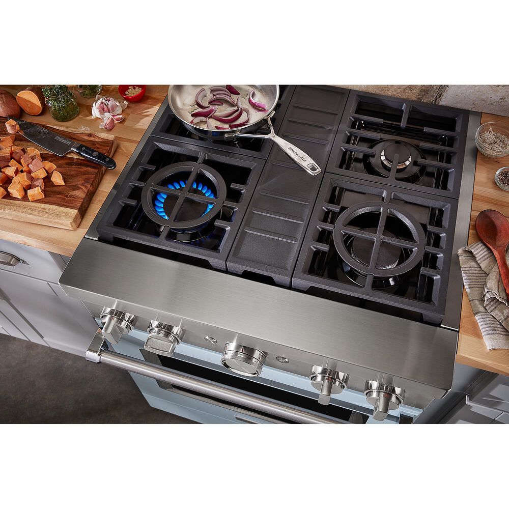 KitchenAid 4.1 Cu. Ft. Freestanding Gas Range with True Convection in Misty Blue, , large