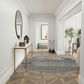 Nourison Rustic Textures Ivory, Deep Blue and Grey 7"10" Round Area Rug, , large