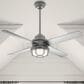 Hunter Searow 54" Outdoor Ceiling Fan with LED Lights in Matte Silver, , large