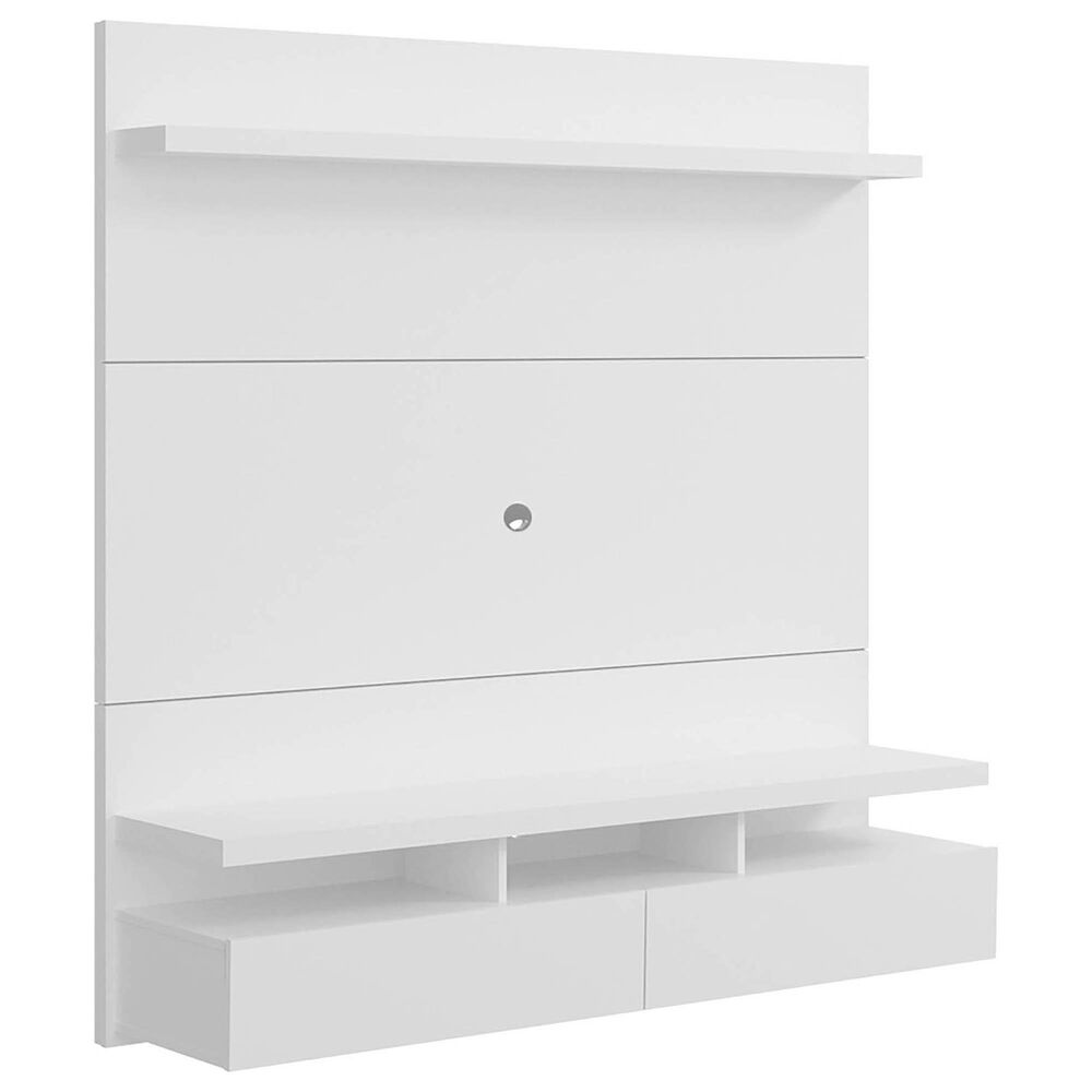 Manhattan City 62.99&quot; Floating Entertainment Center in White Gloss, , large