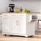HOMLUX 59" Kitchen Island with 2 Pull Out Cabinet Organizers in White, , large