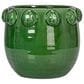 Creative Coop Terra-cotta Planter with Raised Dots in Green, , large