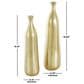 Maple and Jade 2-Piece Decorative Vase Set with Wavy Accents and Textured Ridges in Shiny Gold, , large