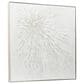 Maple and Jade 39" x 39" Canvas Starburst Abstract Metallic Framed Wall Art with Silver Framed in White, , large