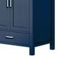 Lexora Home Jacques 30" Single Bathroom Vanity in Navy Blue with 2 cm White Carrara Marble Top and Rectangular Sink, , large