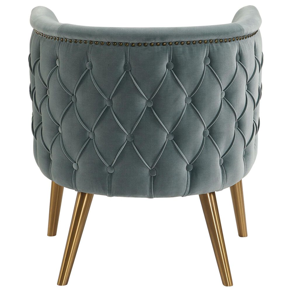 Uttermost Haider Accent Chair in Slate Blue Velvet, , large
