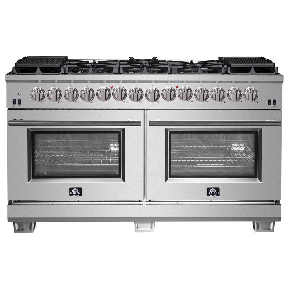 Forno Capriasca 60" Freestanding Dual Fuel Range in Stainless Steel, , large