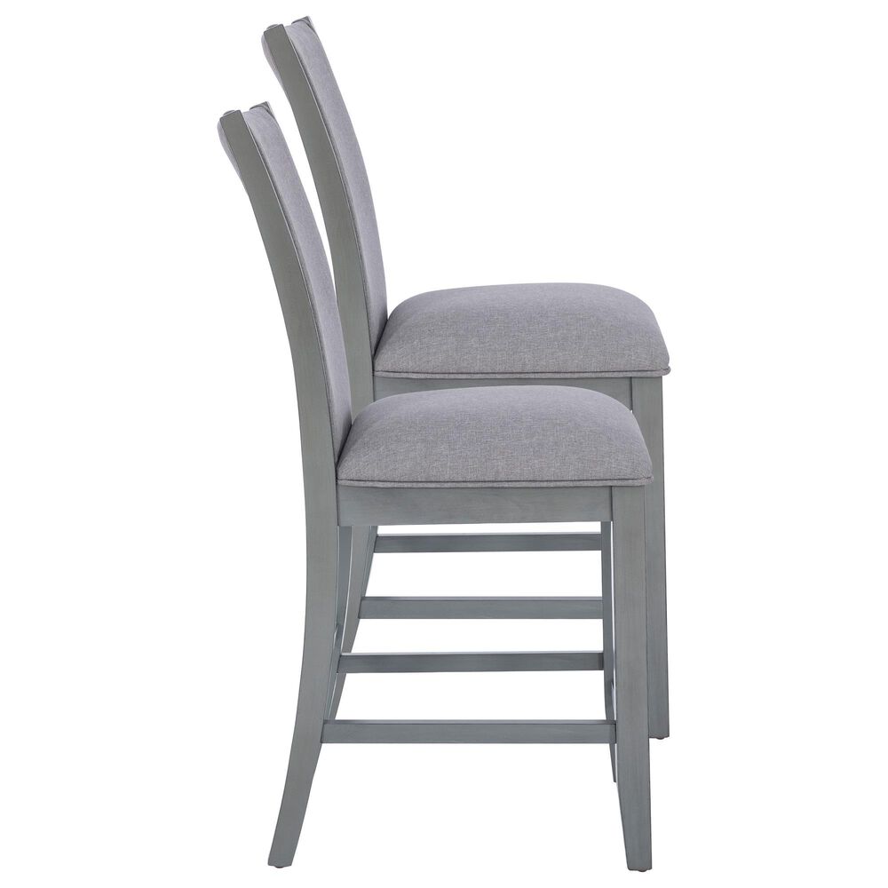 Linon Home Decor Bellevue Counter Stool in Light Grey (Set of 2), , large