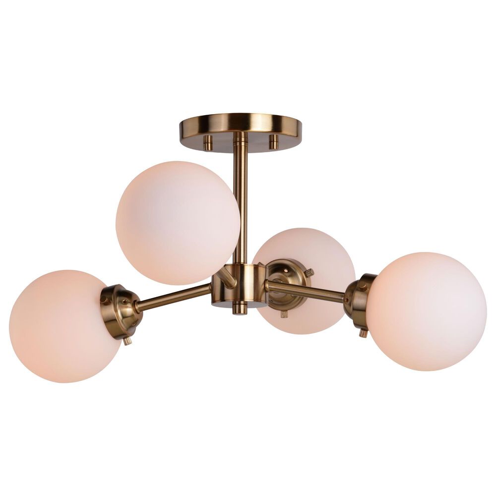 Vaxcel Orbit 4-Light Semi Flush Mount in Muted Brass, , large