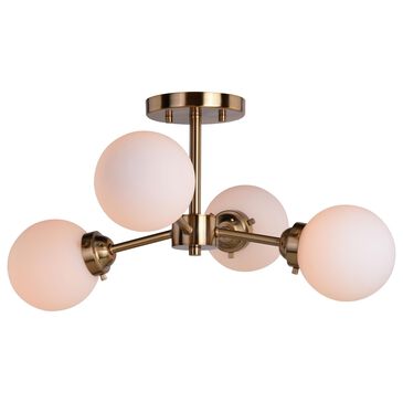 Vaxcel Orbit 4-Light Semi Flush Mount in Muted Brass, , large