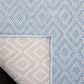 Safavieh Bermuda Geometric 2" x 6" Light Blue and Cream Indoor/Outdoor Area Performance Rug, , large