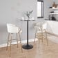 LumiSource Claire Swivel Barstool with Cream Velvet Upholstery in Gold (Set of 2), , large