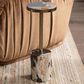 Classic Home Jordyn 8" Round Accent Table in Molten Husk and Brass, , large