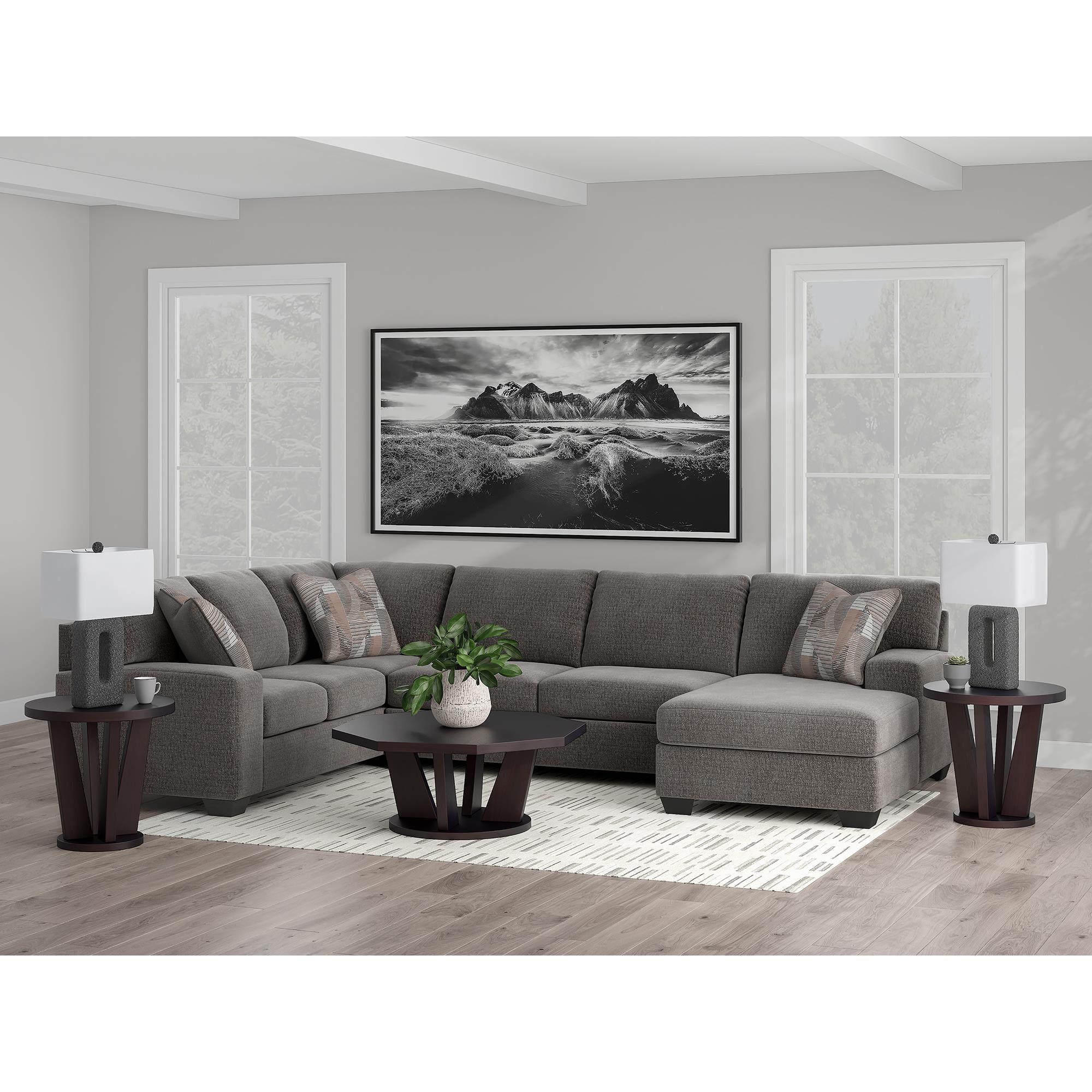 Ashley Seyler Lane 3-Piece Right Facing Sectional with Left-Arm