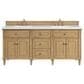 James Martin Vanities Lorelai 72" Double Vanity in Light Natural Oak with 3 cm White Zeus Quartz Top, , large