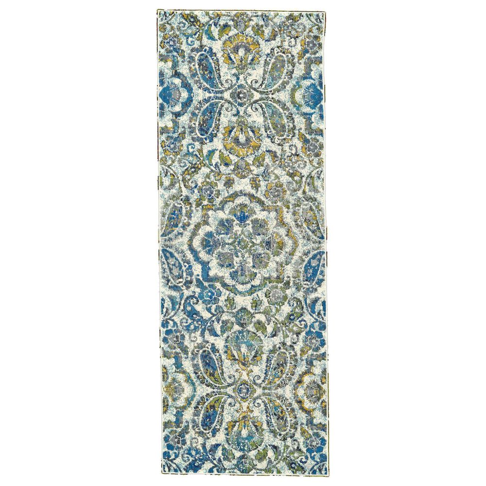 Feizy Rugs Brixton 3607F 2'10" x 7'10" Azure Runners, , large