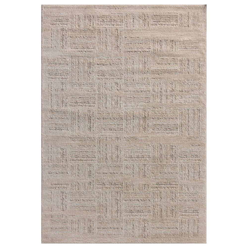 Amber Lewis x Loloi Monty 4" x 6" Ivory and Taupe Area Rug, , large