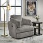 Ashley Tie-Breaker Manual Swivel Glider Recliner in Fog, , large