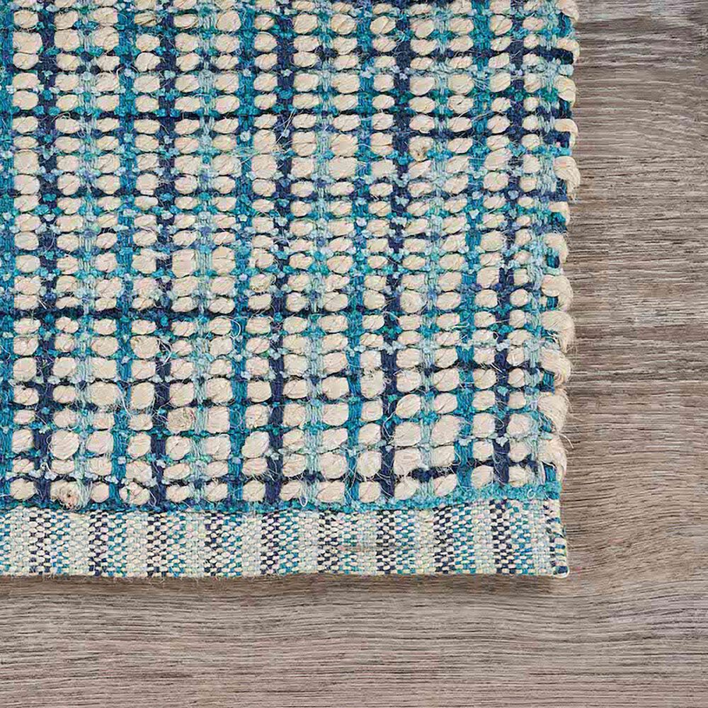 L&amp;R Resources Bleached Naturals 5&#39; x 7&#39;9&quot; Bleach, Blue and Ivory Area Rug, , large