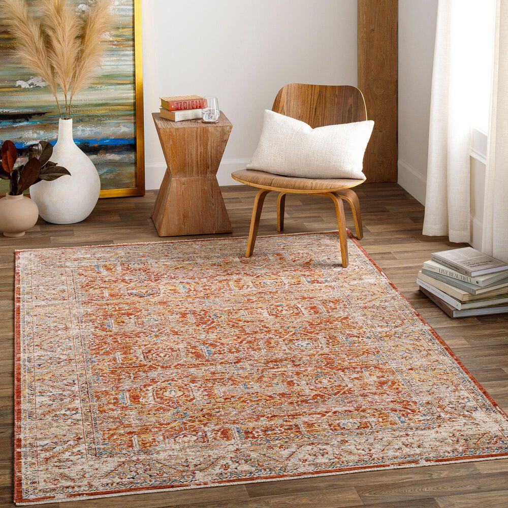 Surya Aspendos 9&#39; x 12&#39;2&quot; Rust, Burgandy, Dusty Pink, Demin, Wheat, Taupe, Gray, Black and Cream Area Rug, , large