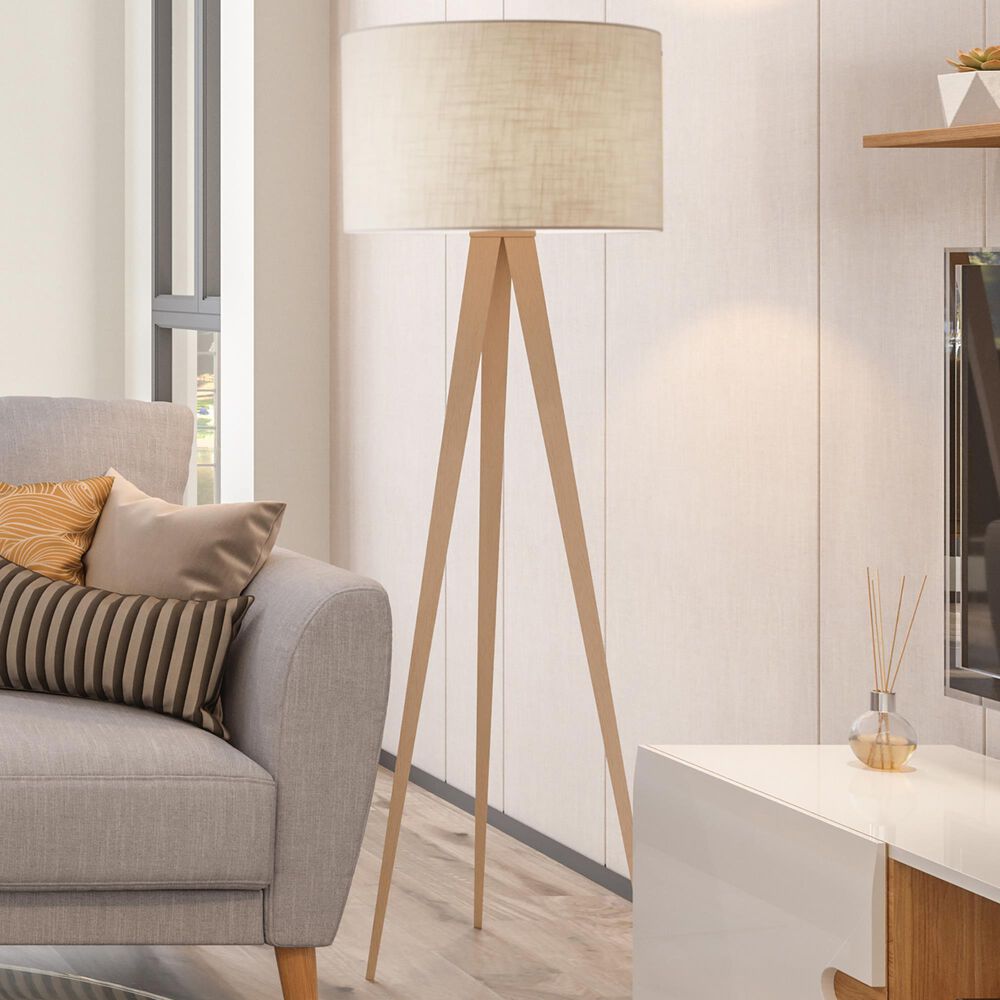 Adesso Director Floor Lamp in Natural Oak Nebraska Furniture Mart