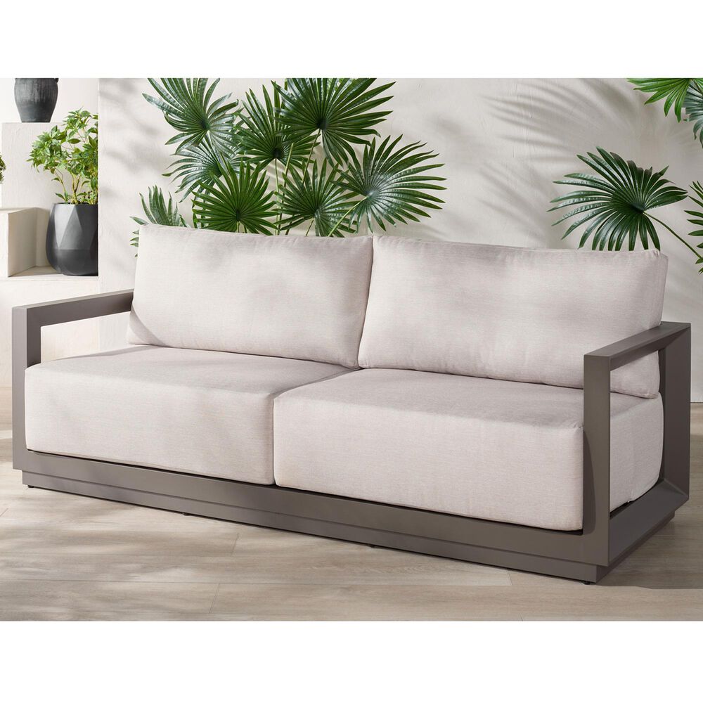 Safavieh Donaldo Outdoor Sofa in Dark Grey, , large