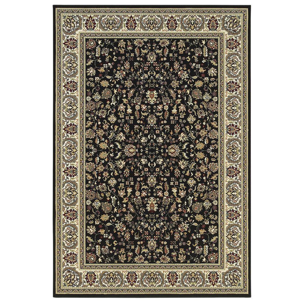 Oriental Weavers Kashan 108B 7"10" x 10"10" Black Area Rug, , large