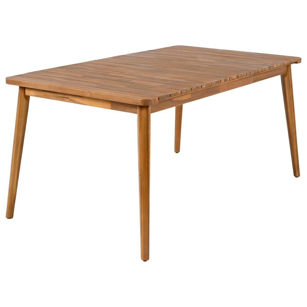 Hearth and Haven Outdoor 63" Rectangular Dining Table in Teak - Table Only, , large