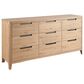 Universal Furniture Modern Walker 3 Piece California King Panel Bedroom Set in Natural Oak with AC Outlets and USB Ports, , large