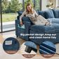 HOMLUX 107.87" Ultra-Comfort Chenille Sectional Sofa Set in Blue, , large