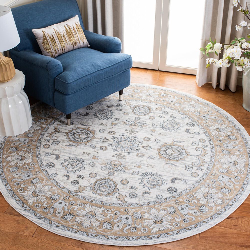 Safavieh Isabella ISA940B 6&#39;7&quot; Round Cream and Beige Area Rug, , large
