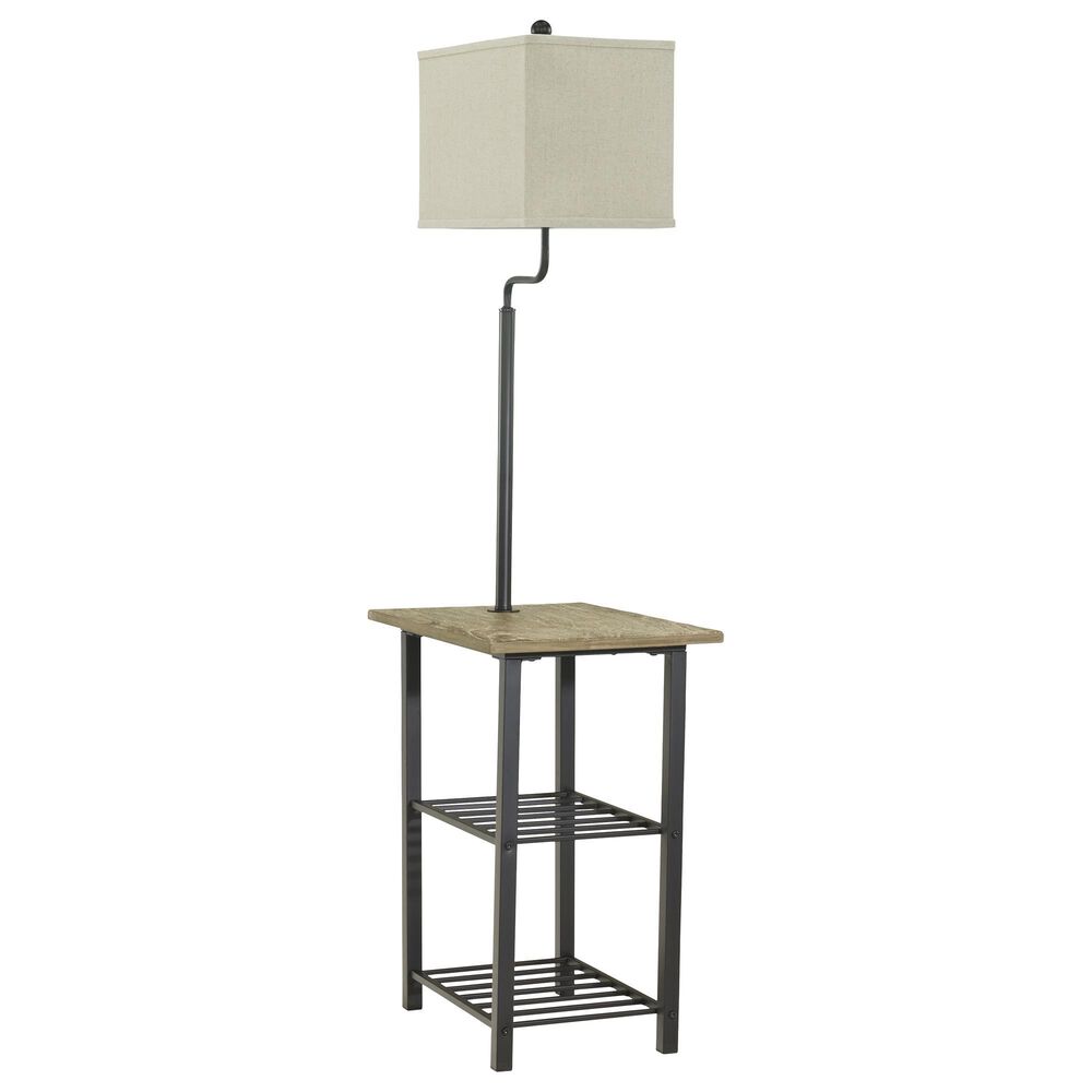 Ashley Shianne Floor Lamp in Black and Antique Brown, , large