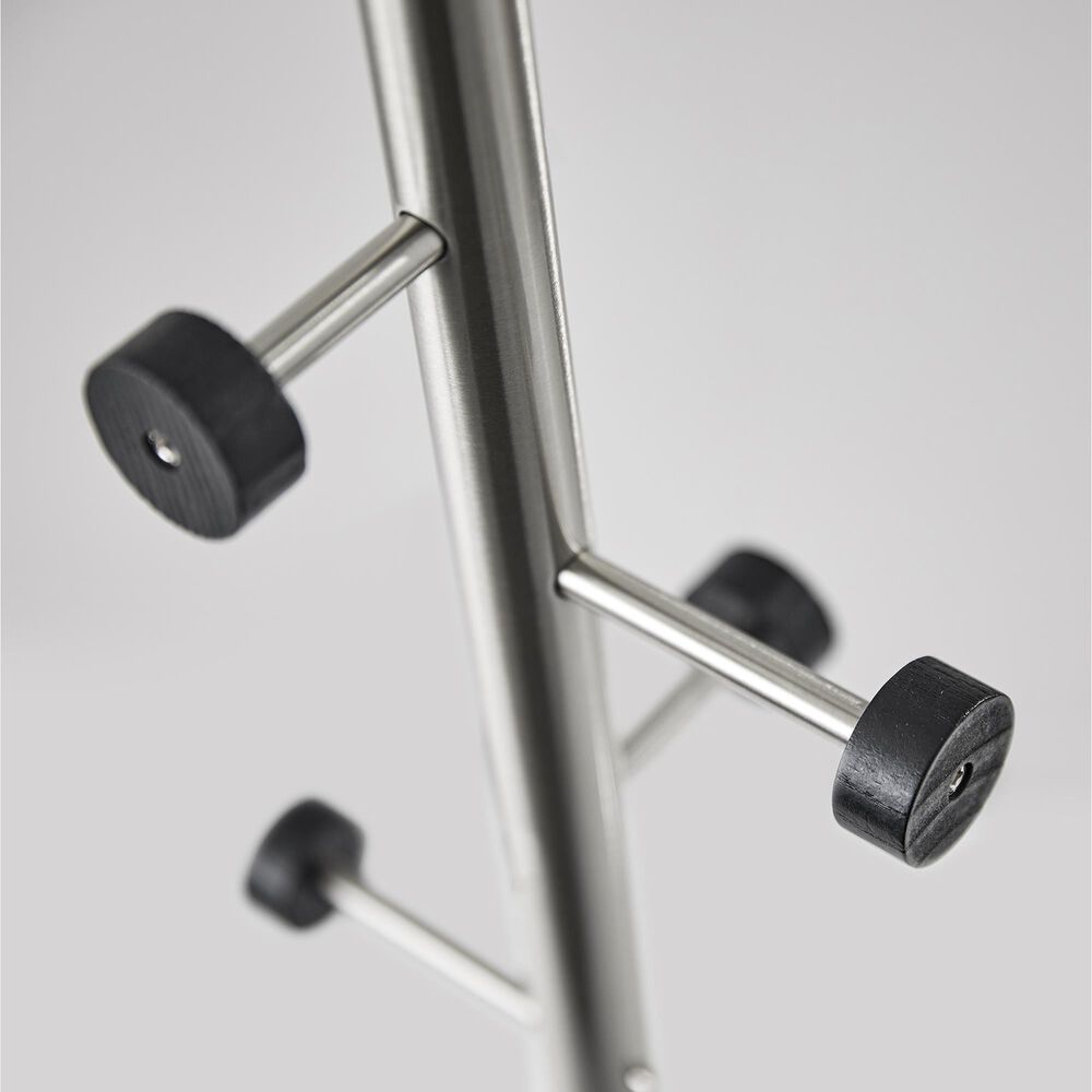 Adesso Swizzle Coat Rack in Brushed Steel and Black, , large