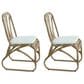 Hearth and Haven Outdoor PE Wicker Dining Chair with White Cushion in Natural (Set of 2), , large